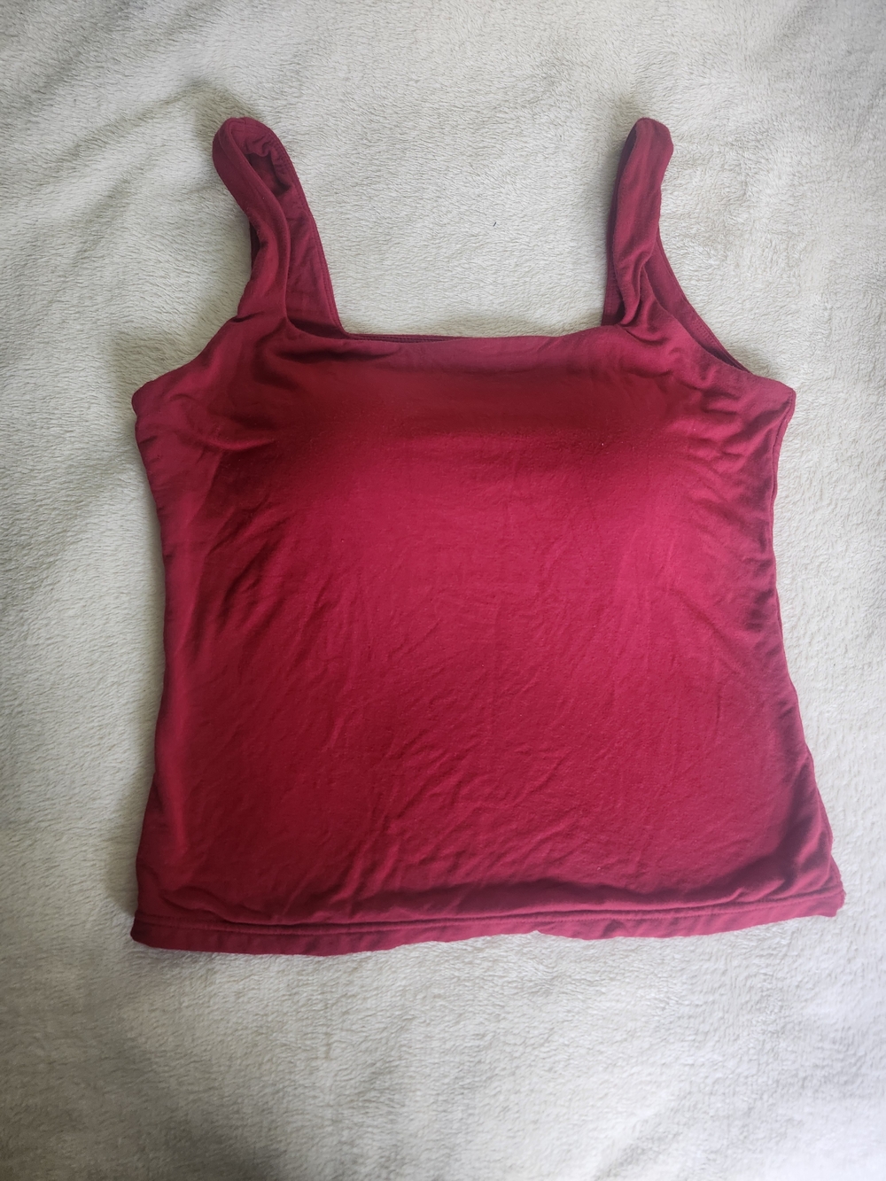 Klassy Network Women's Sleeveless Square Neck Tank Top - Burgundy Red